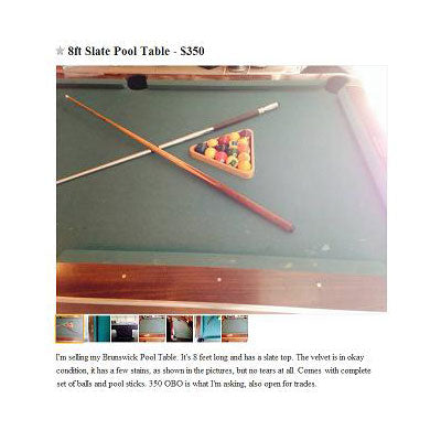 Looking for a used pool table?